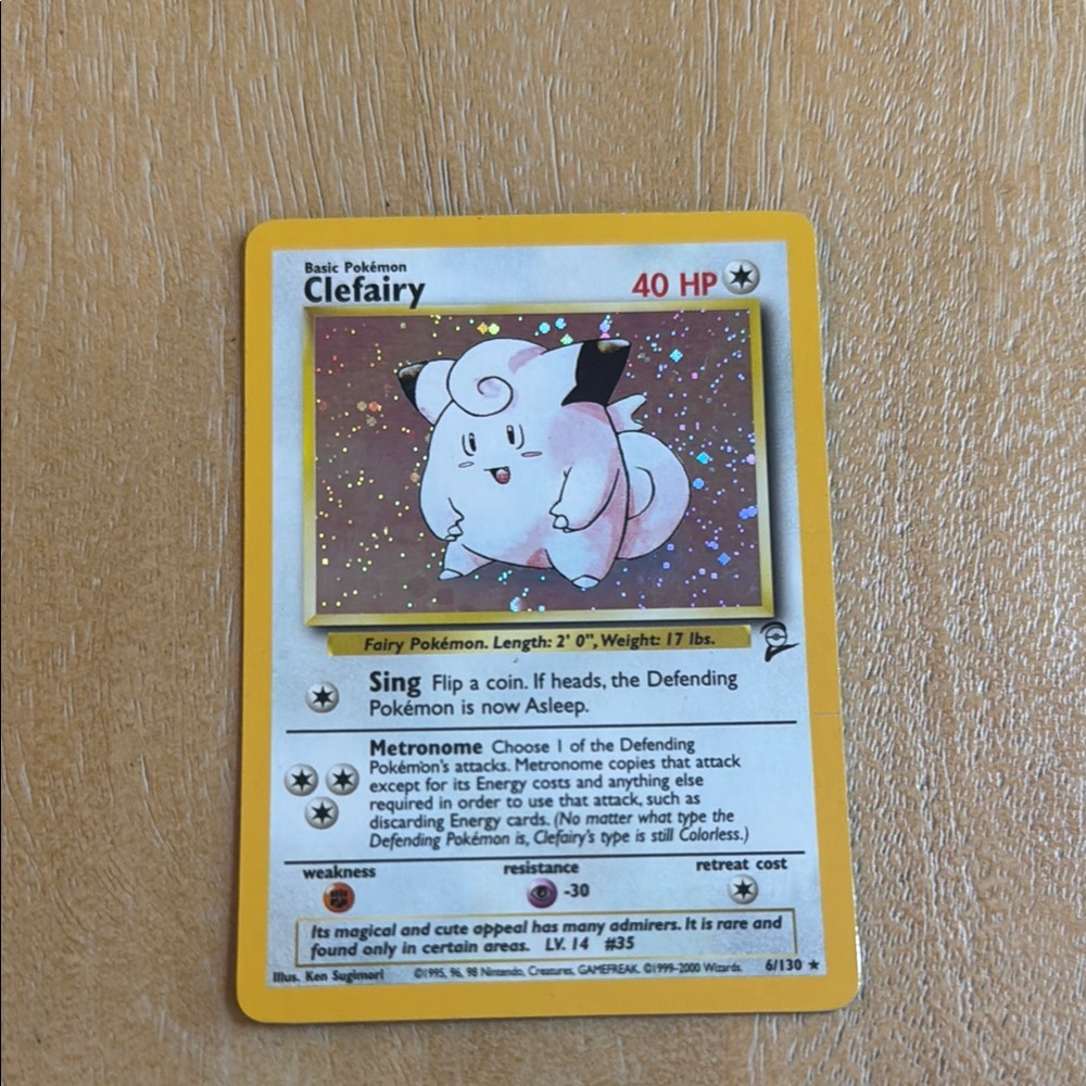 Pokemon Clefairy Holo Trading Card - Base Set 2